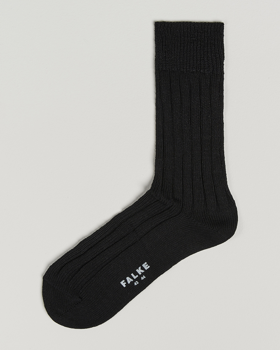 Men | Underwear & Socks | Falke | Bay Linen/Cotton Rib Sock Black