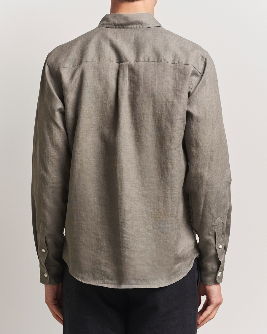 Men | Shirts | Colorful Standard | Garment Dyed Linen Shirt Dusty Olive