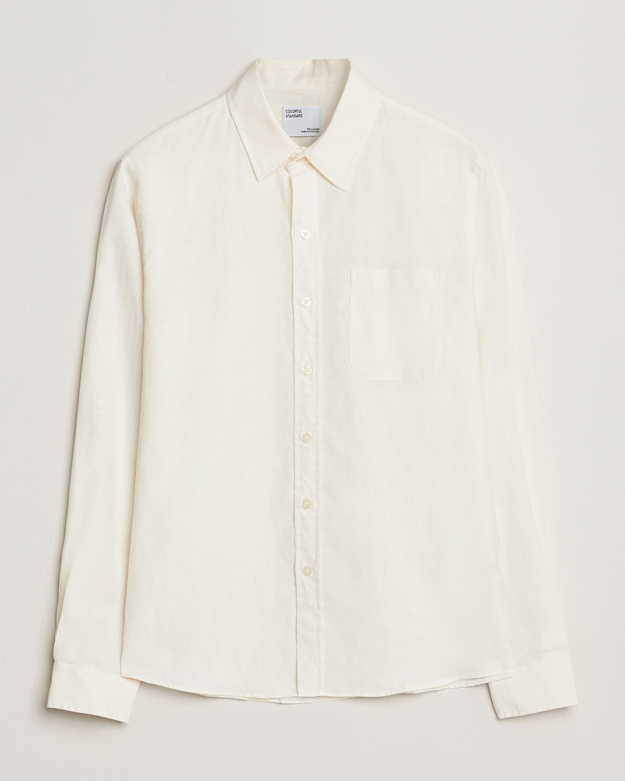 Men | Shirts | Colorful Standard | Garment Dyed Linen Shirt Ivory White