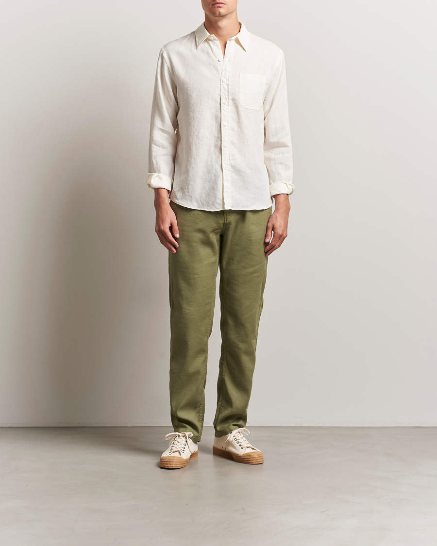 Men | Shirts | Colorful Standard | Garment Dyed Linen Shirt Ivory White