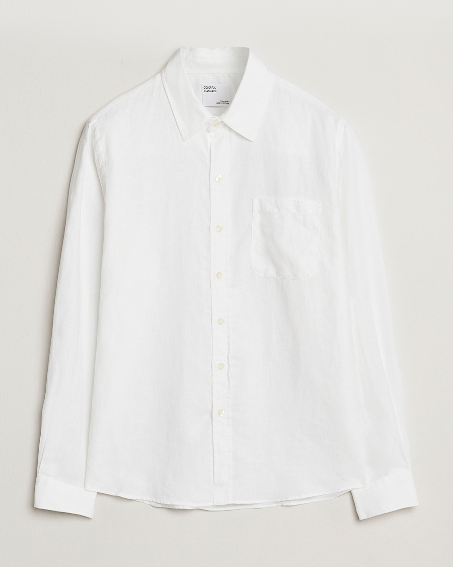 Men | Shirts | Colorful Standard | Garment Dyed Linen Shirt Optical White
