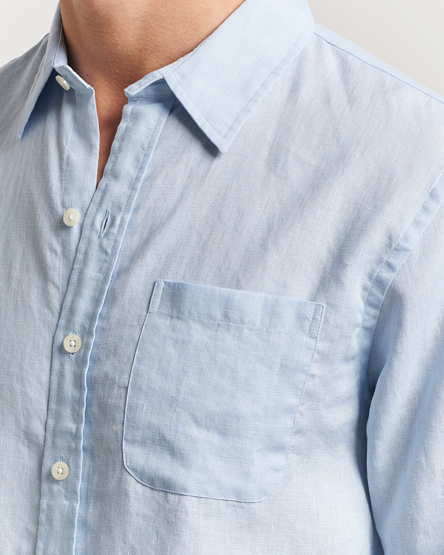 Men | Shirts | Colorful Standard | Garment Dyed Linen Shirt Polar Blue