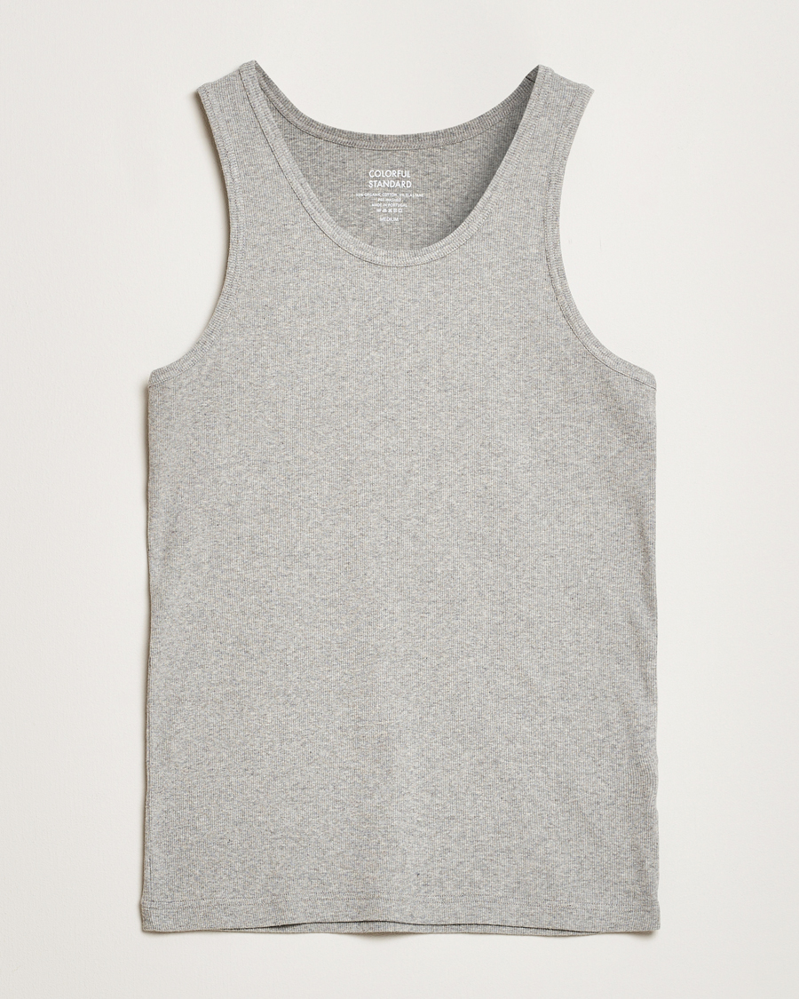 Men | T-Shirts | Colorful Standard | Organic Rib Tank Top Heather Grey