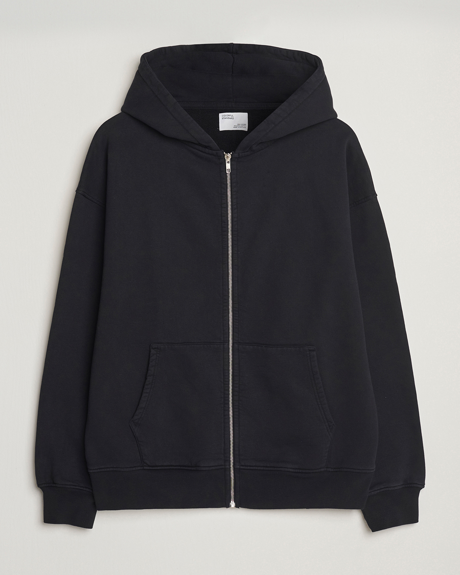 Men | Sweaters & Knitwear | Colorful Standard | Classic Organic Full Zip Hoodie Deep Black