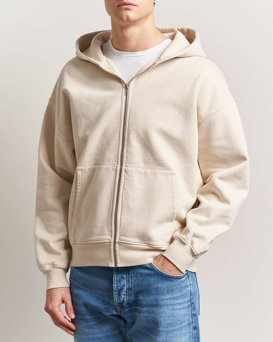 Men | Sweaters & Knitwear | Colorful Standard | Organic Full Zip Hoodie Ivory White