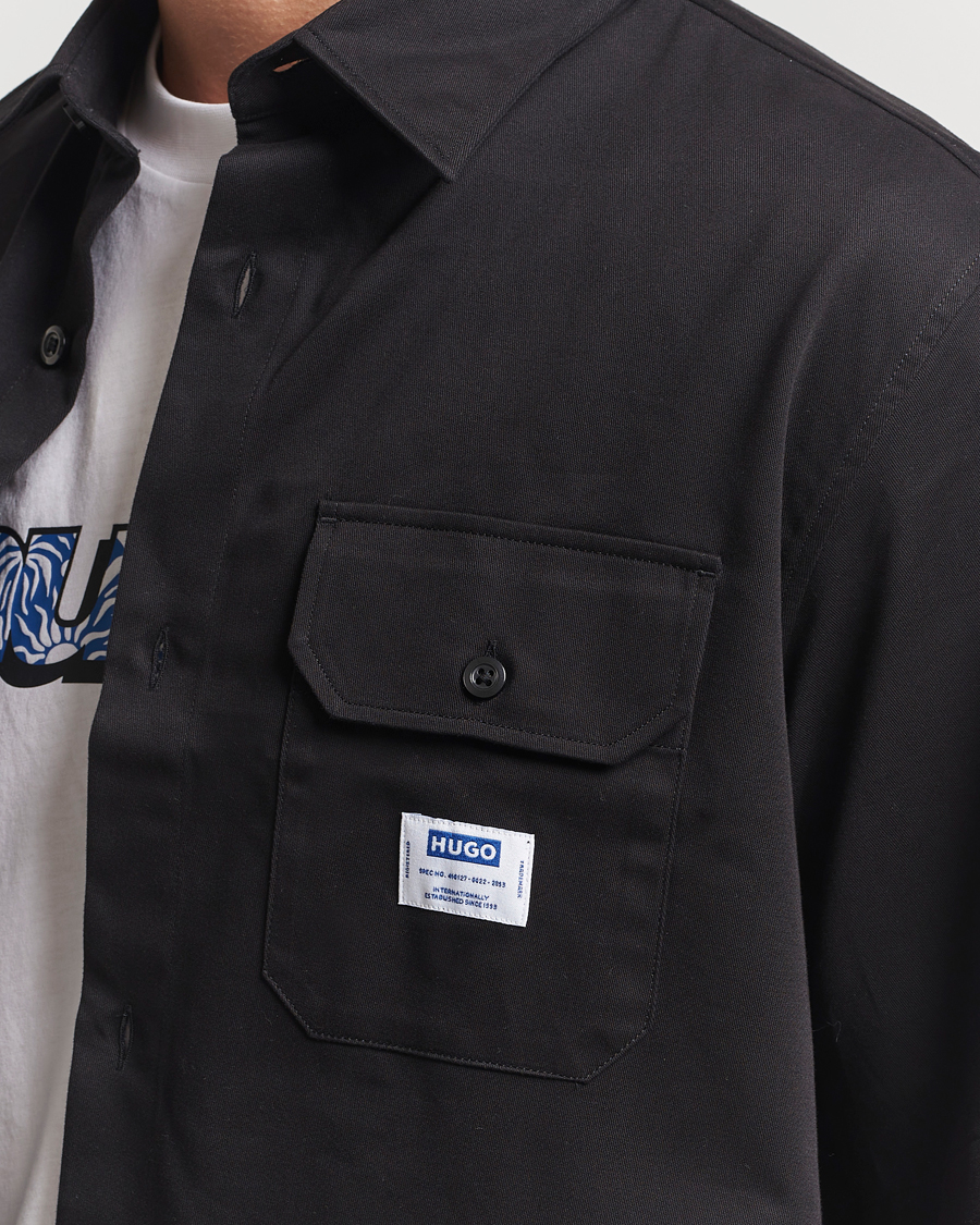 Men | Shirts | HUGO | Ekyno Workwear Short Sleeve Shirt Black