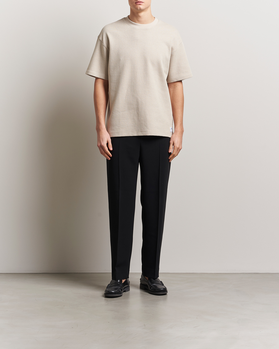 Men | T-Shirts | HUGO | Waffle Crew Neck T-Shirt Open White