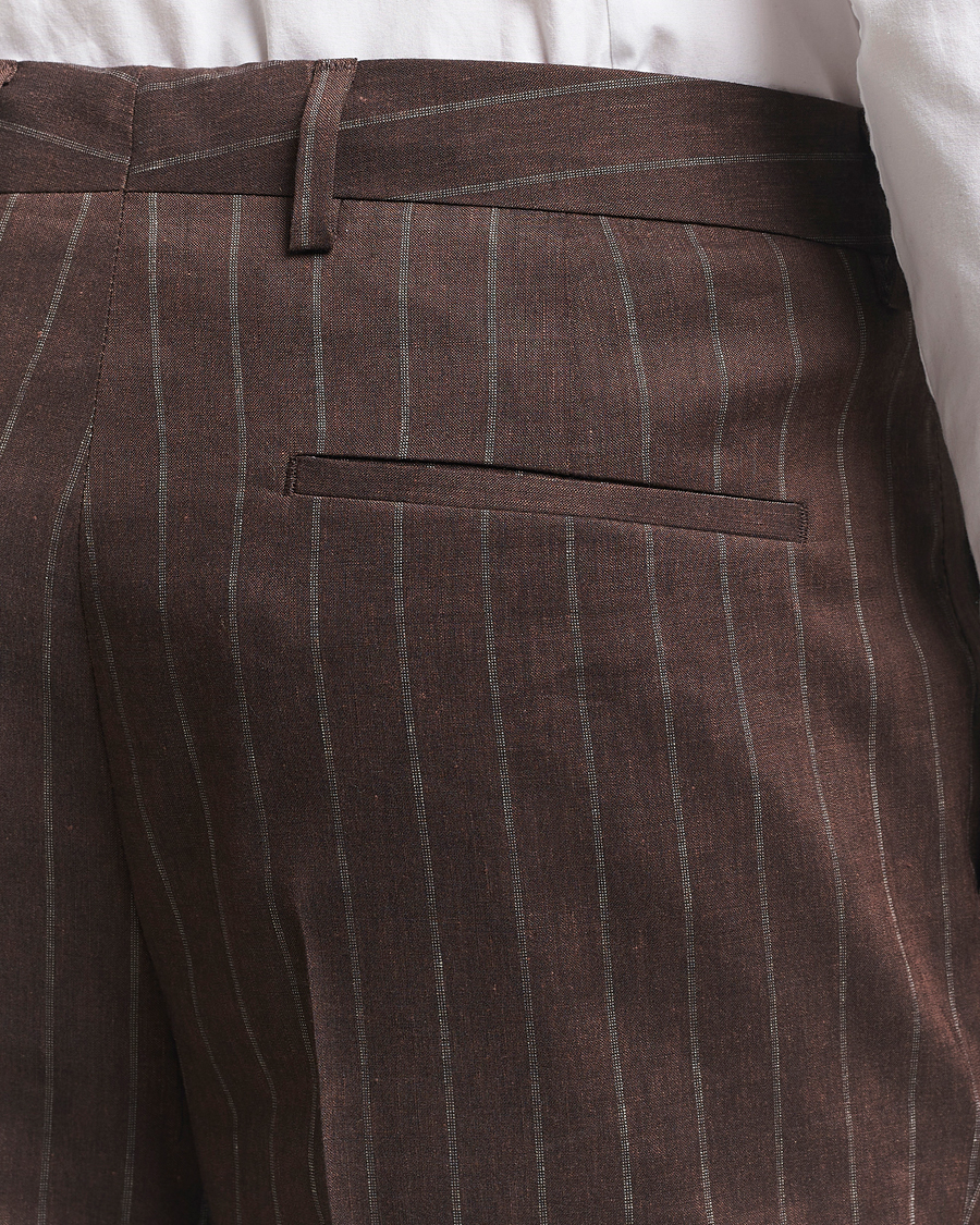 Men | Suits | BOSS BLACK | Hanry Wool Pinstriped Suit Dark Brown