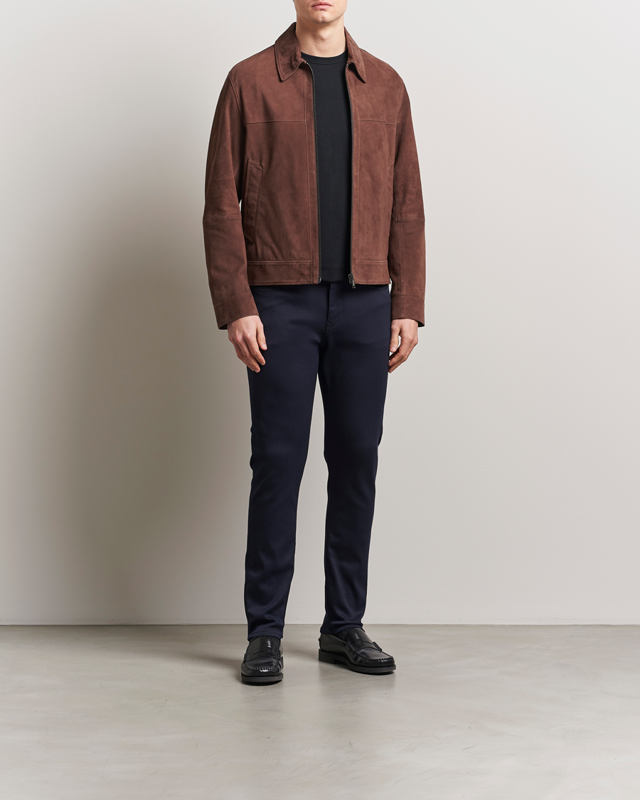 Men | Coats & Jackets | BOSS BLACK | Malbano Suede Jacket Dark Brown