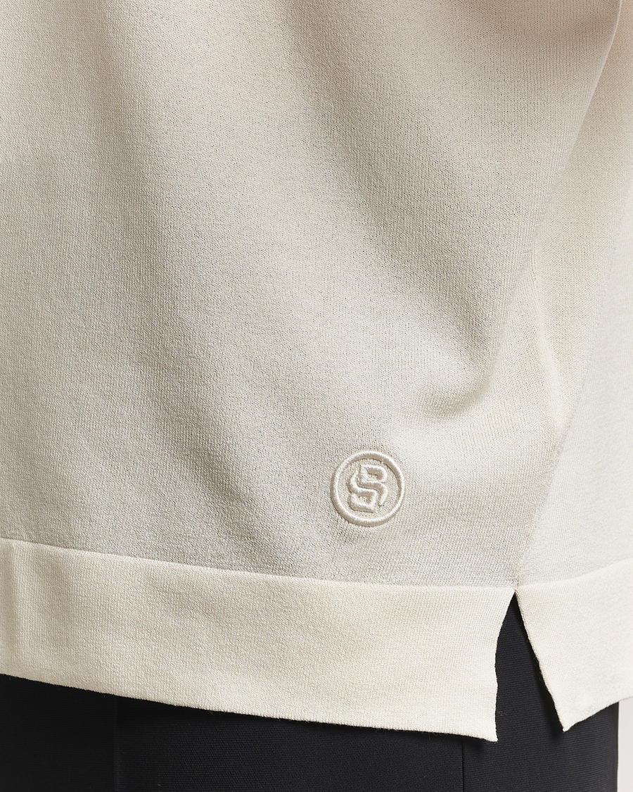 Men | T-Shirts | BOSS BLACK | Jervaiso Cotton/Silk Knitted T-Shirt Open White