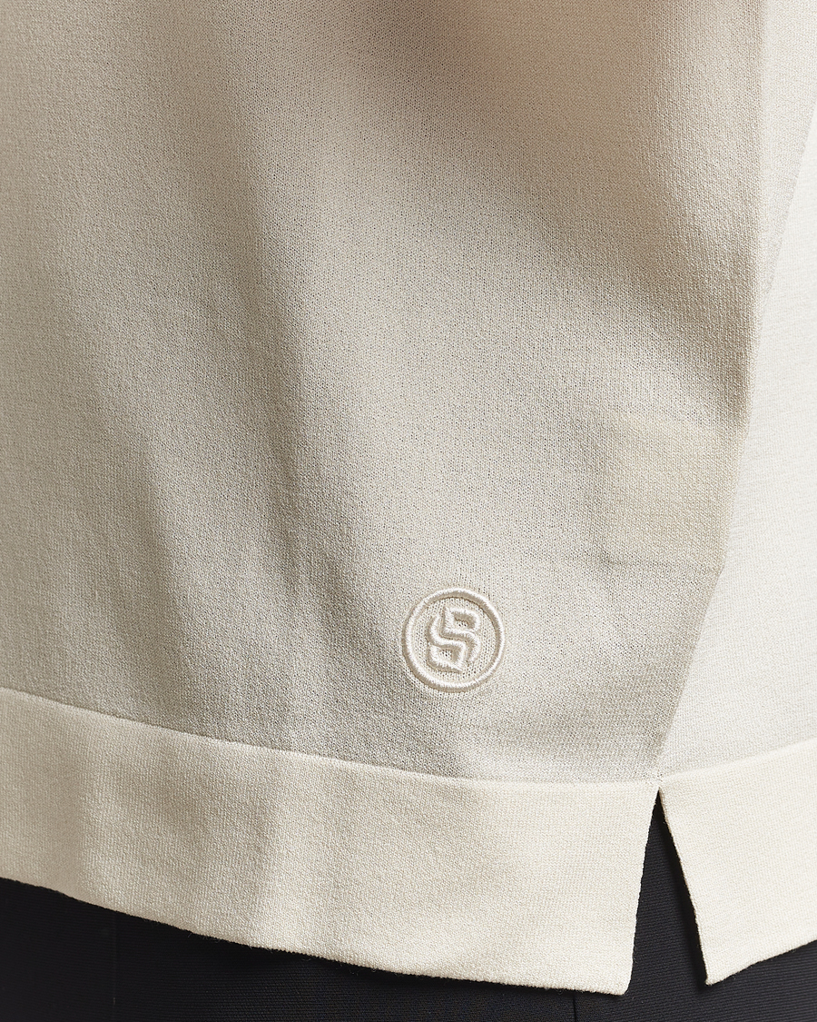 Men | Polo Shirts | BOSS BLACK | Jervasoni Cotton/Silk Knitted Polo Open White