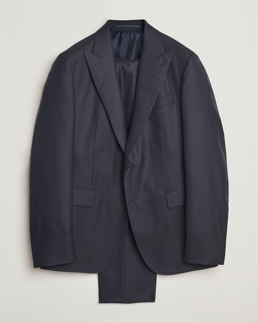 Men | Suits | BOSS CAMEL | Harvers Cotton/Silk Suit Dark Blue