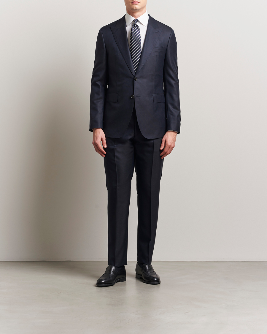 Men | Suits | BOSS CAMEL | Harvers Cotton/Silk Suit Dark Blue
