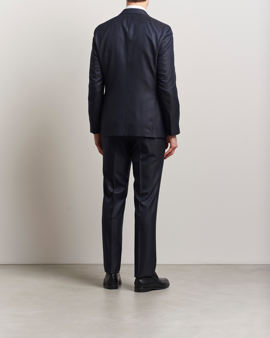 Men | Suits | BOSS CAMEL | Harvers Cotton/Silk Suit Dark Blue