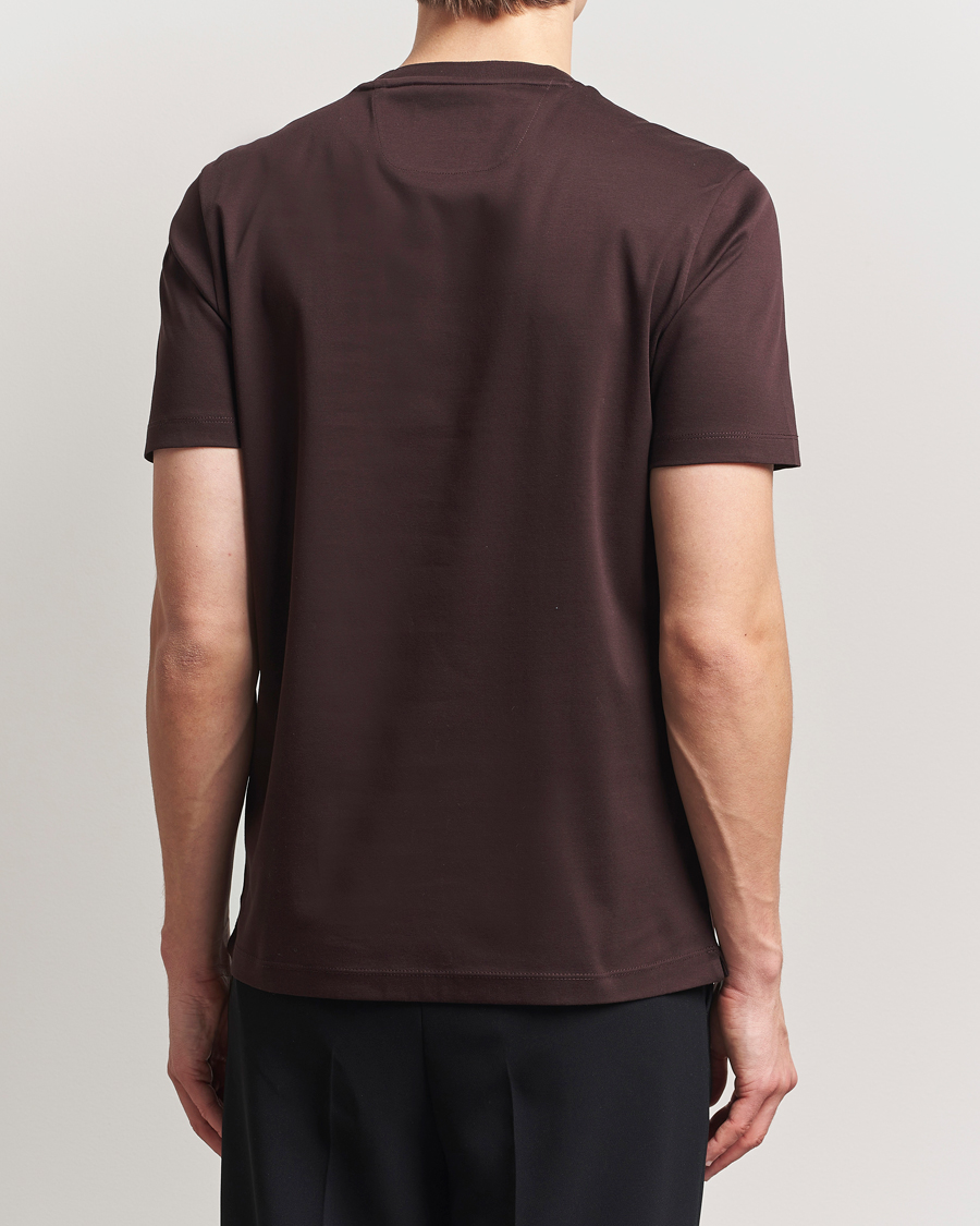 Men | T-Shirts | BOSS CAMEL | Tesar Cotton Knitted T-Shirt Dark Brown