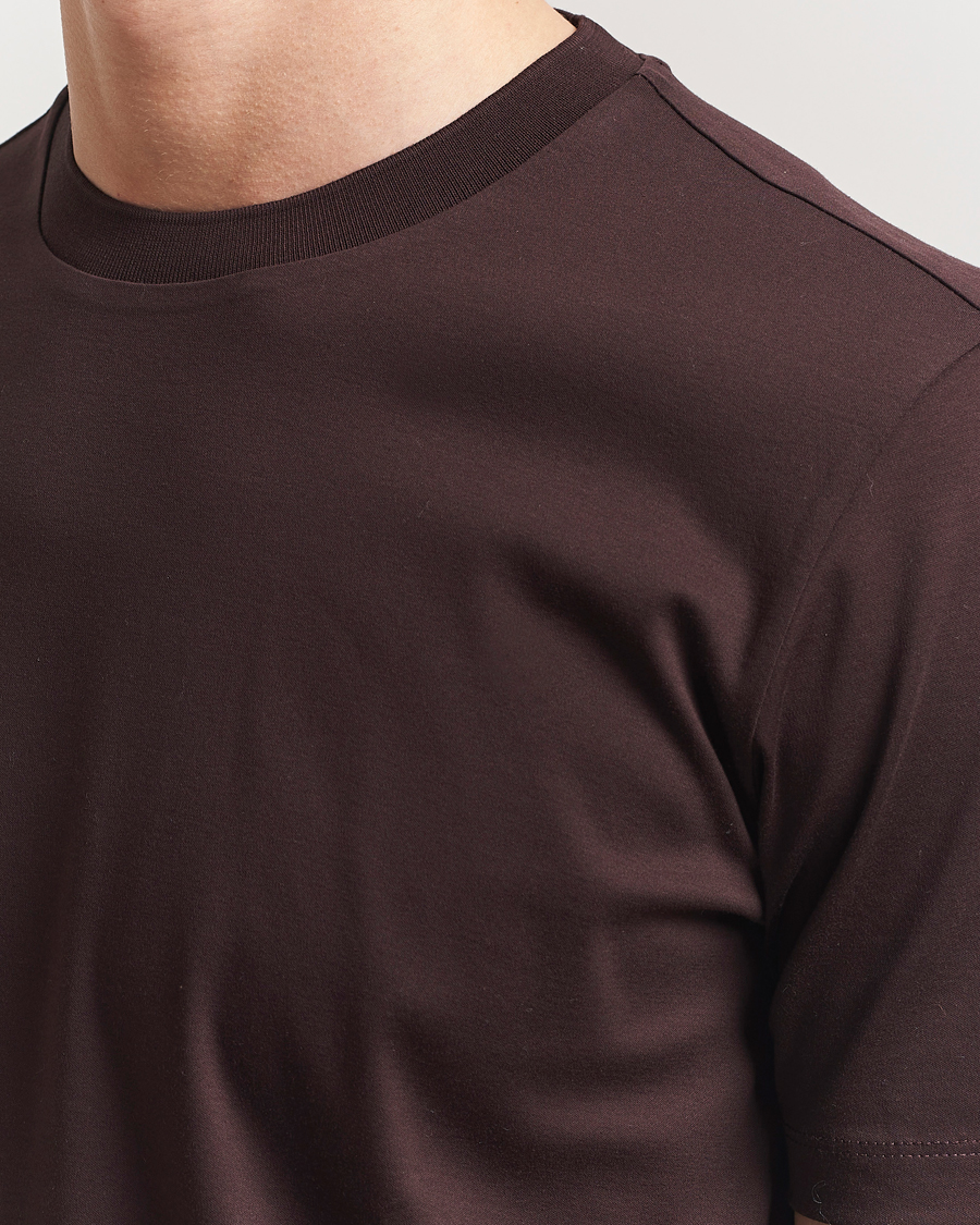 Men | T-Shirts | BOSS CAMEL | Tesar Cotton Knitted T-Shirt Dark Brown