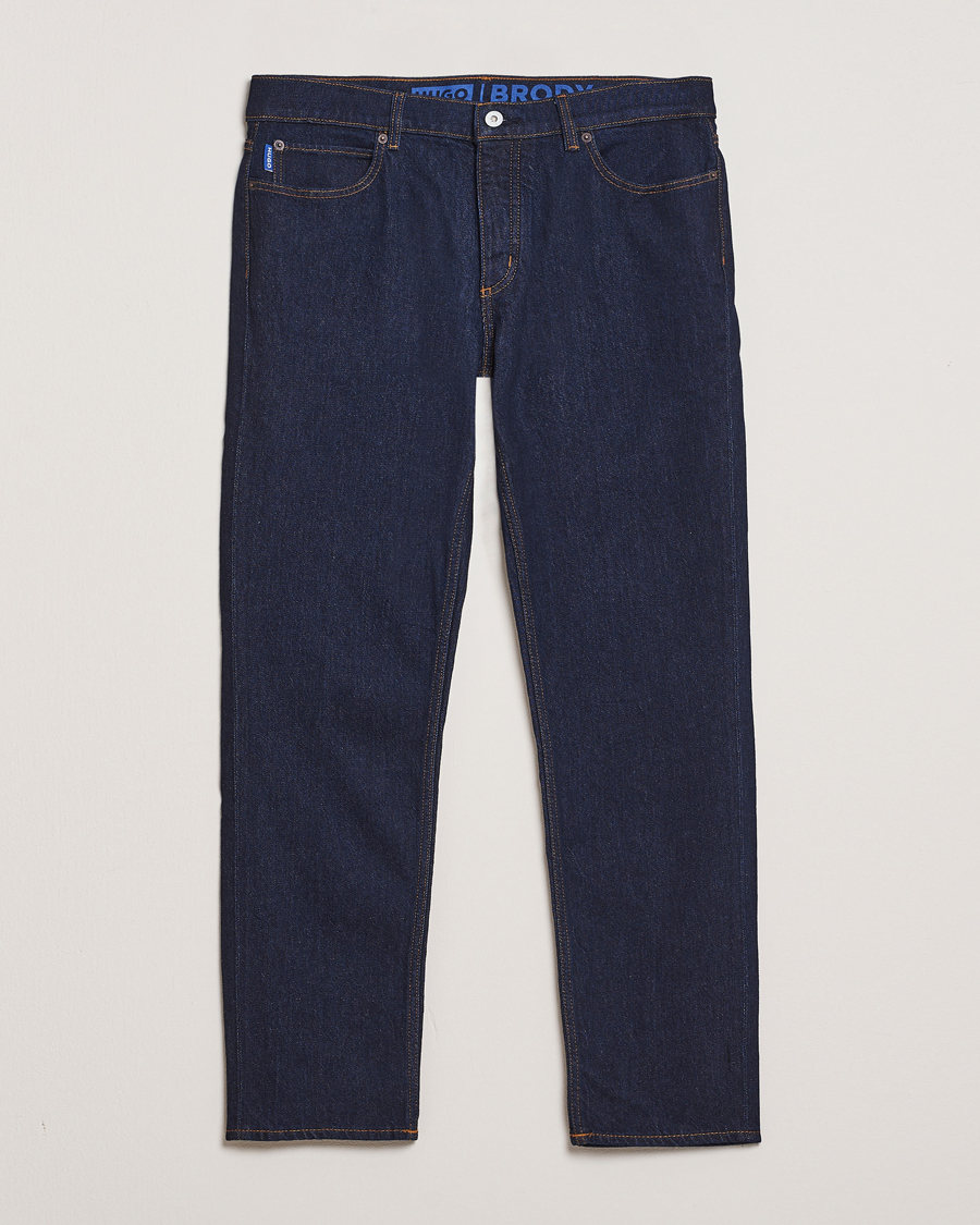 Men | Trousers | HUGO | Brody Tapered Fit Jeans Dark Blue