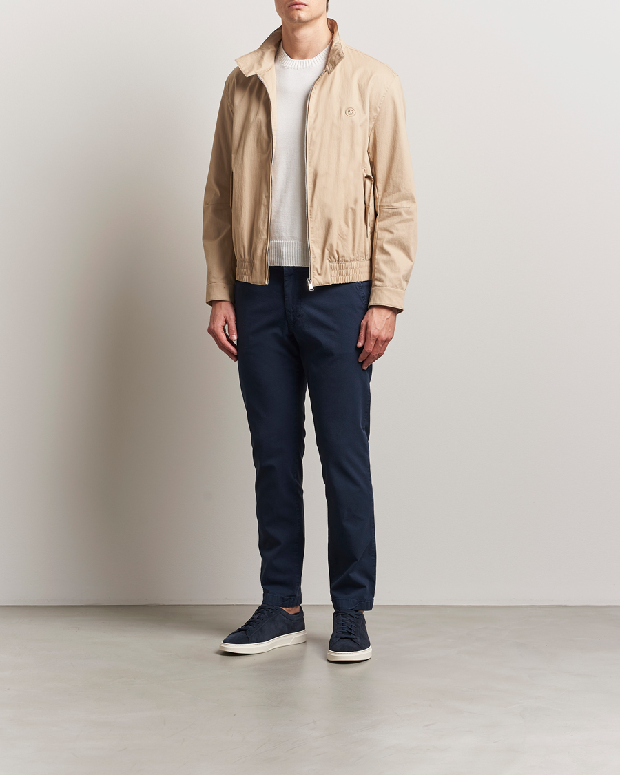 Men | Trousers | BOSS BLACK | Kaiton Structured Cotton Pants Dark Blue