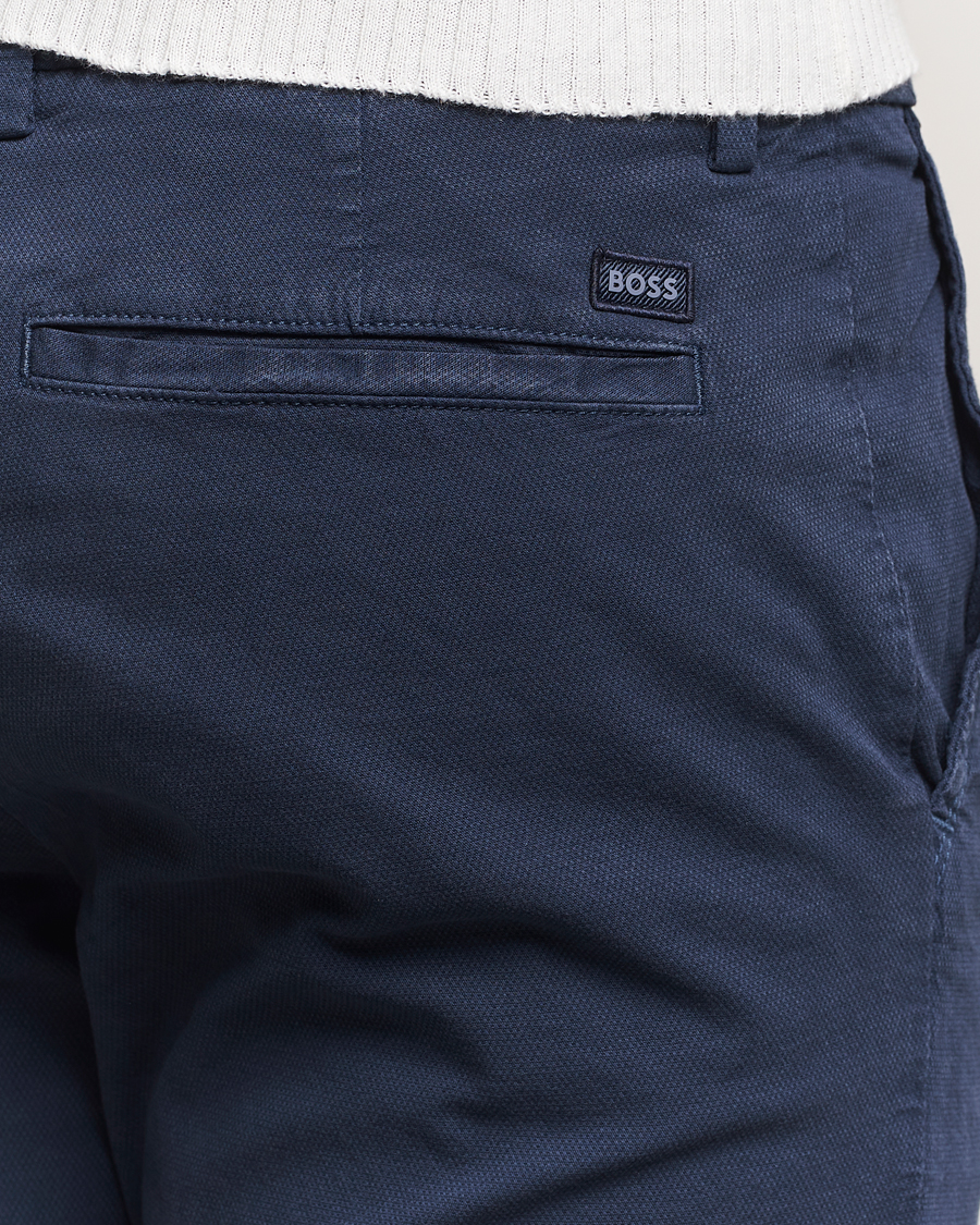 Men | Trousers | BOSS BLACK | Kaiton Structured Cotton Pants Dark Blue