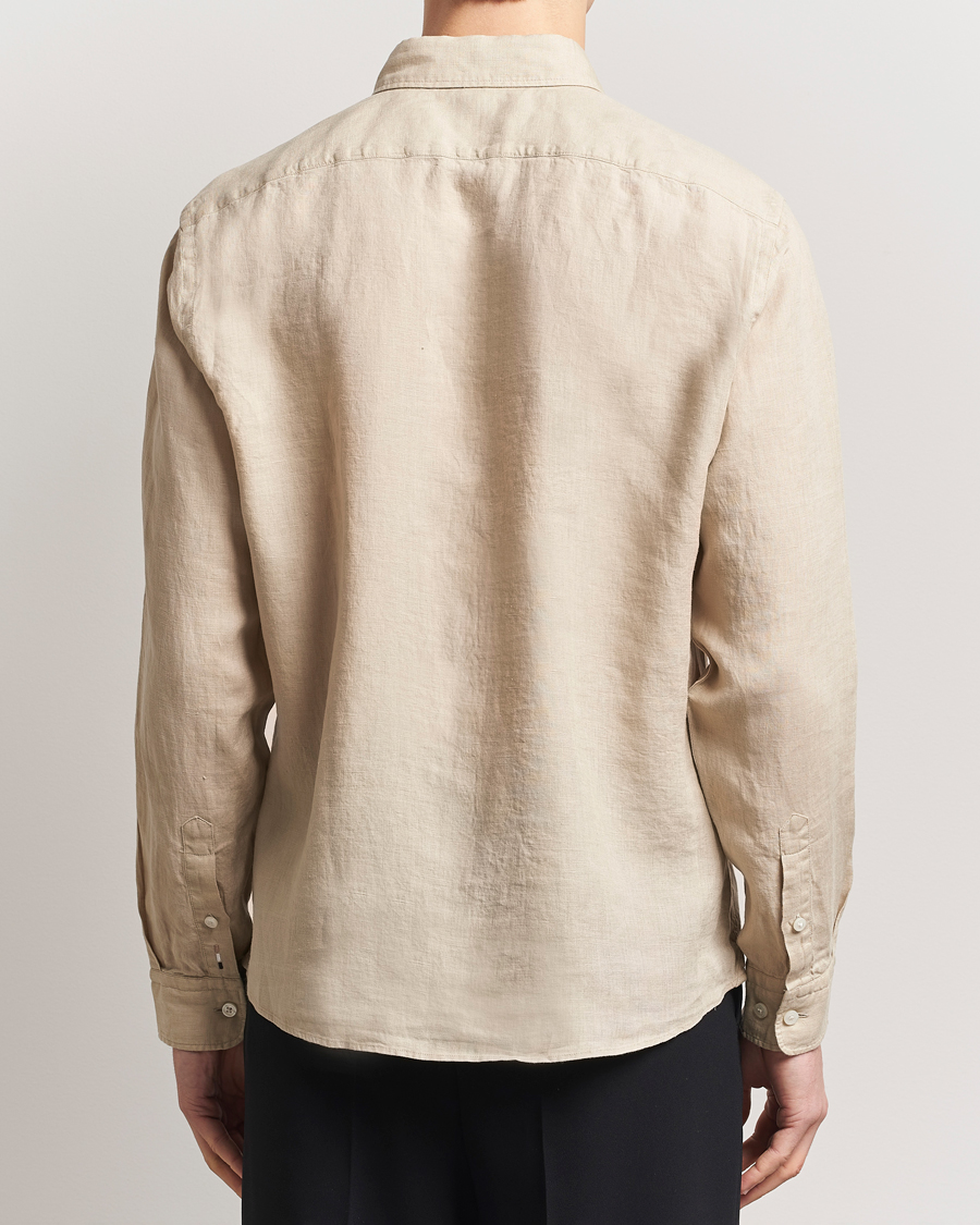 Men | Shirts | BOSS BLACK | Liam Linen Shirt Light Beige
