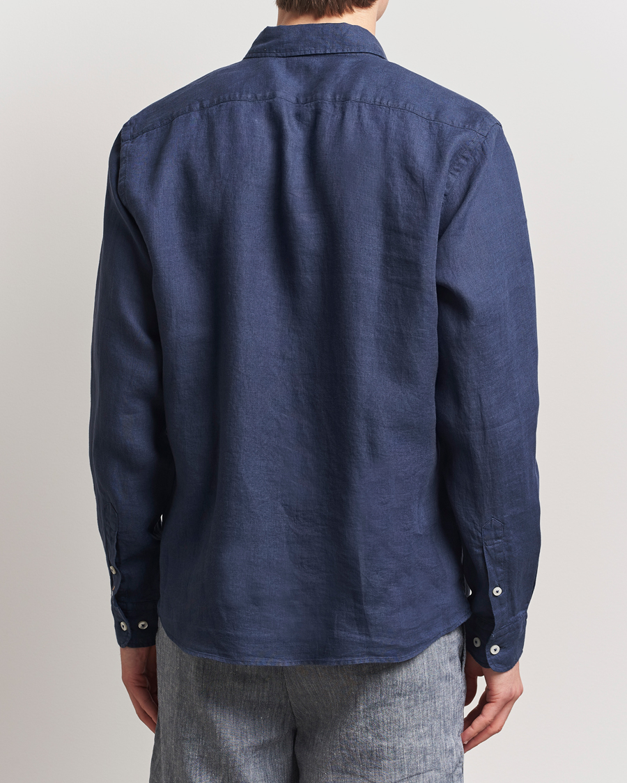 Men | Shirts | BOSS BLACK | Liam Linen Shirt Dark Blue