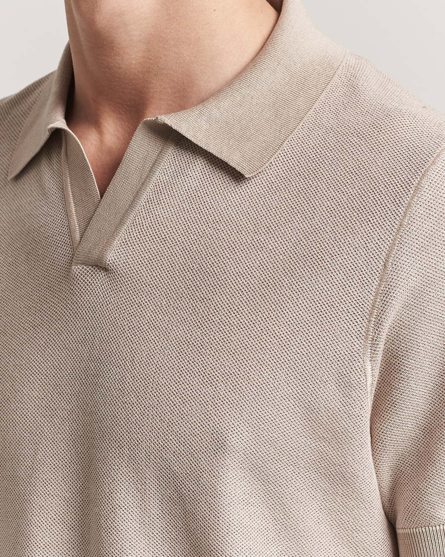 Men | Polo Shirts | BOSS BLACK | Jianluca Cotton/Lyocell Knitted Polo Open White