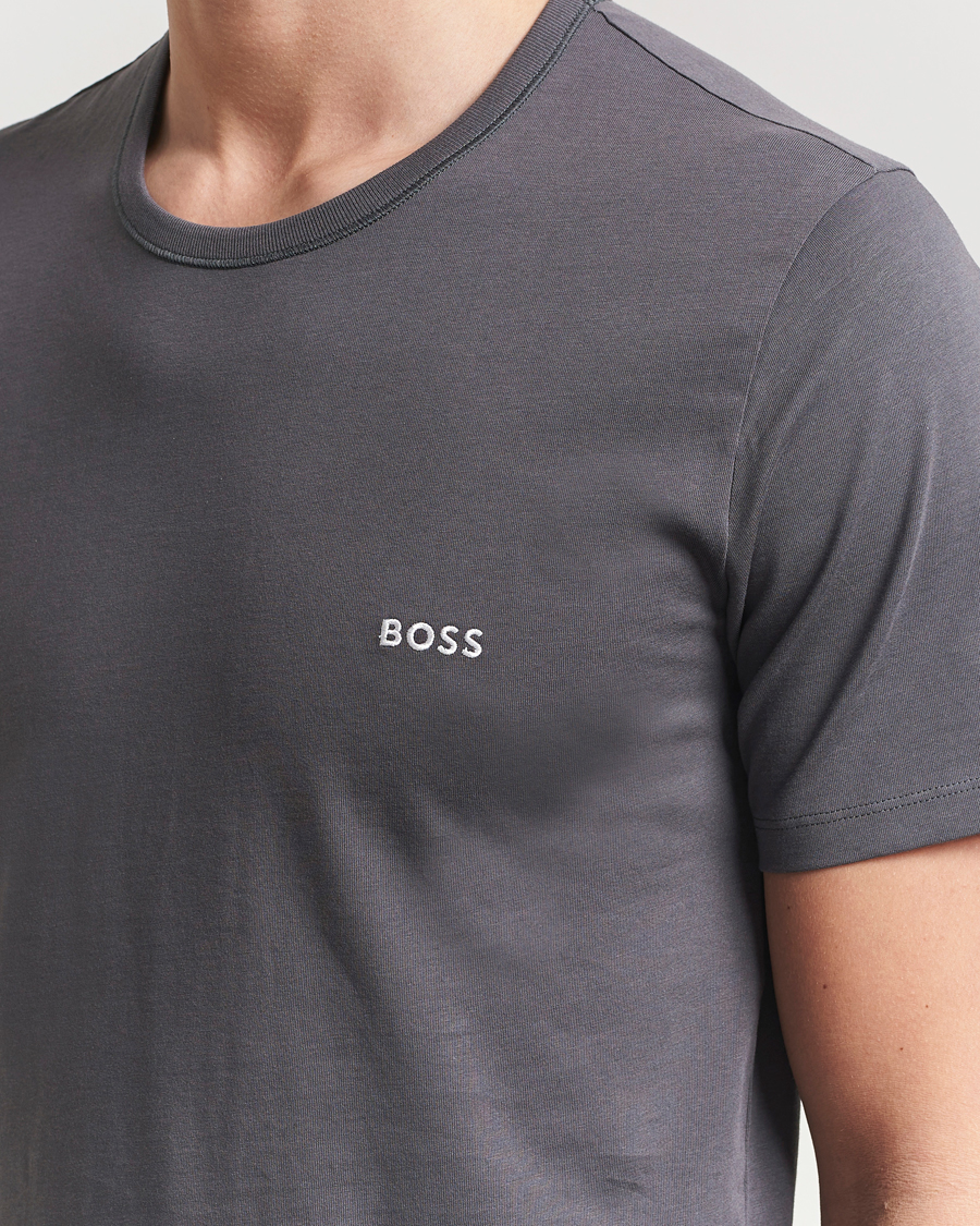 Men | T-Shirts | BOSS BLACK | 3-Pack Crew Neck T-Shirt White/Green/Grey