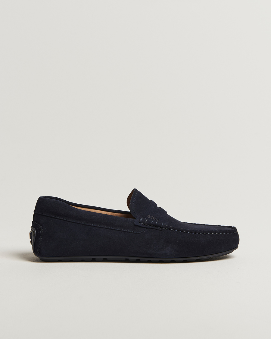 Men | Loafers | BOSS BLACK | Noel Suede Moccasin Dark Blue