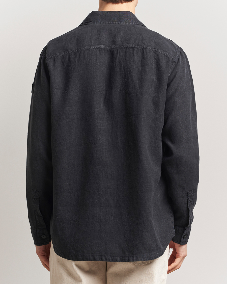 Men | Shirts | BOSS ORANGE | Locky Linen Overshirt Black