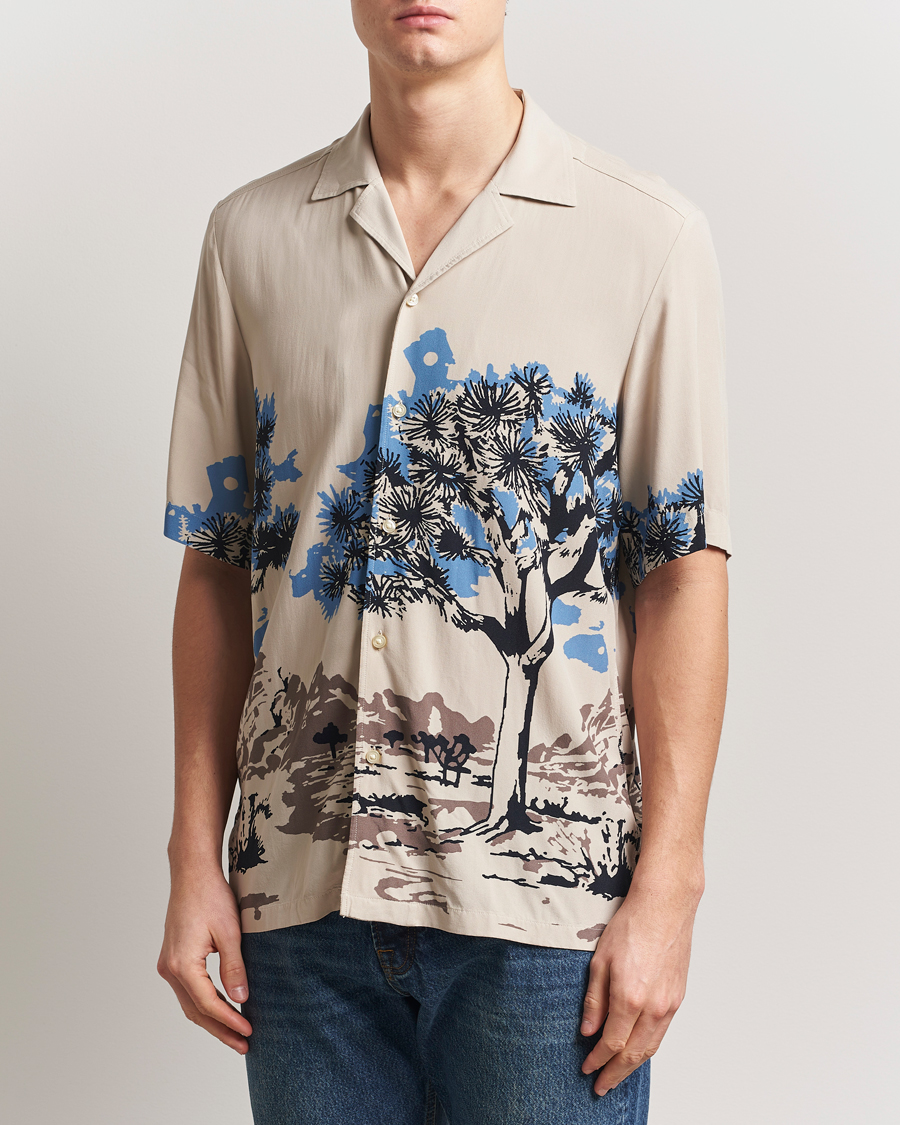 Men | Shirts | BOSS ORANGE | Rayer Printed Short Sleeve Shirt Light Beige