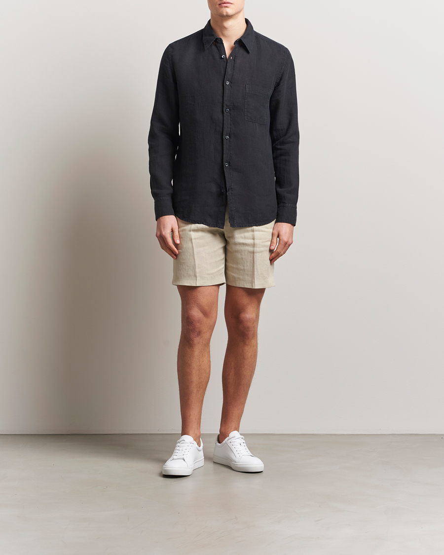 Men | Shirts | BOSS ORANGE | Relegant Linen Shirt Black
