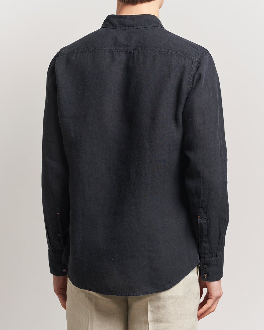 Men | Shirts | BOSS ORANGE | Relegant Linen Shirt Black