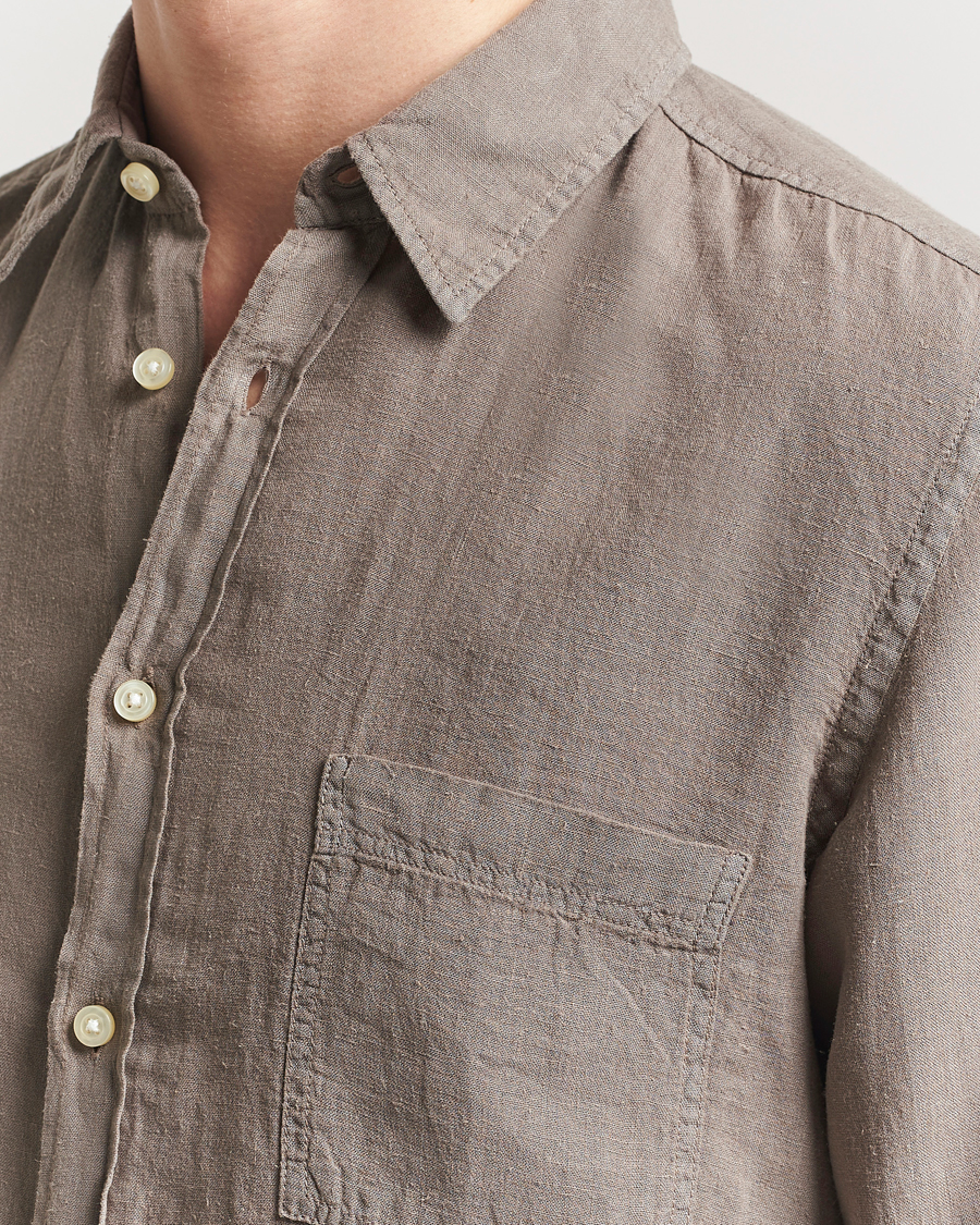 Men | Shirts | BOSS ORANGE | Relegant Linen Shirt Open Beige