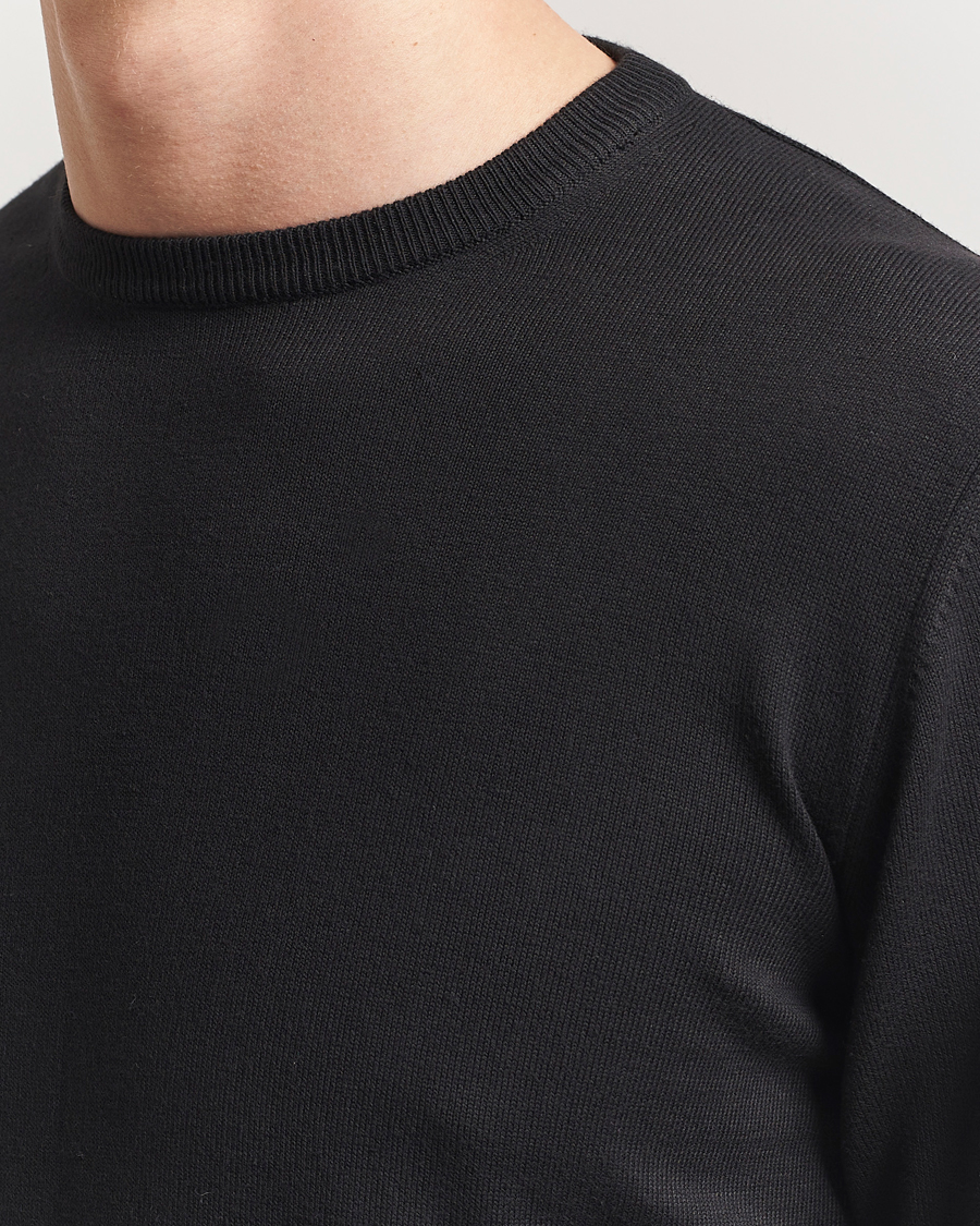 Men | Sweaters & Knitwear | Morgano | Supersoft Egyptian Cotton Crew Neck Black
