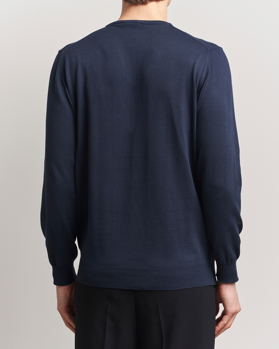 Men | Sweaters & Knitwear | Morgano | Supersoft Egyptian Cotton Crew Neck Navy