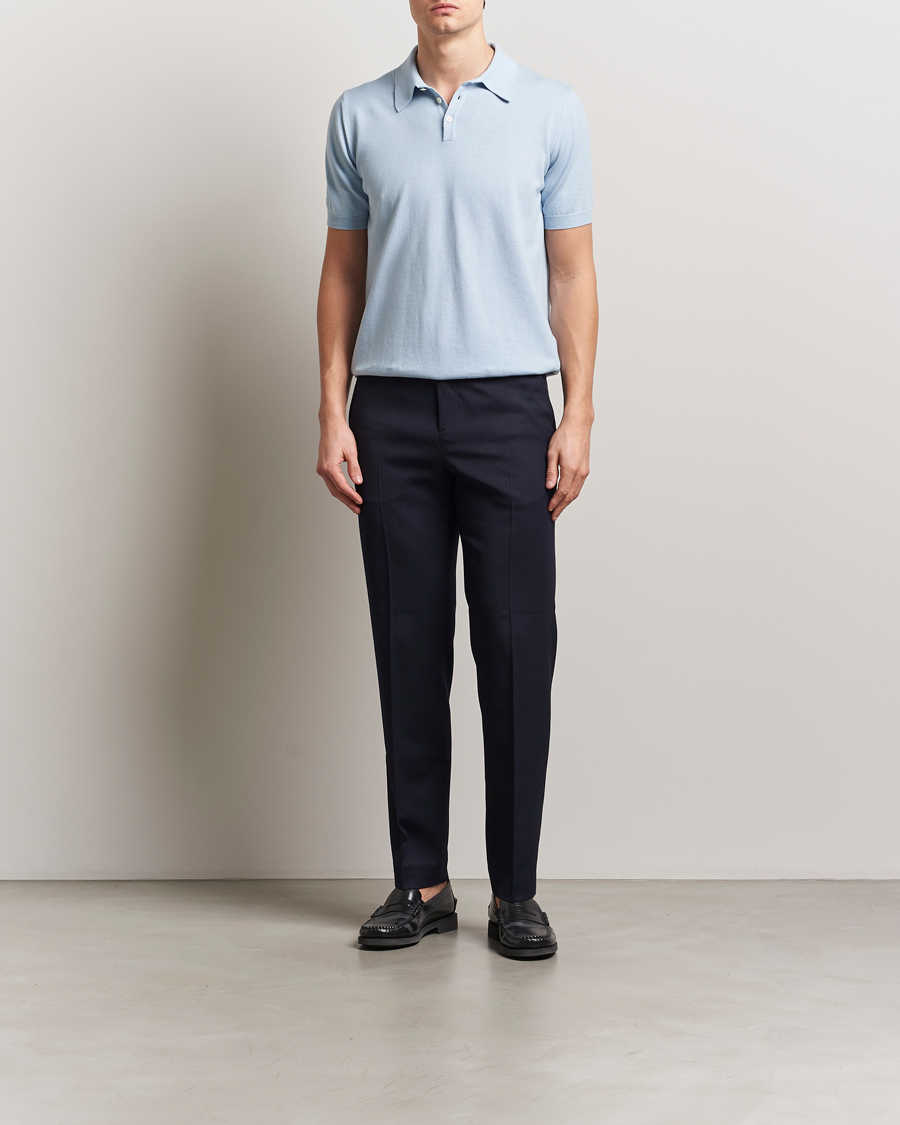 Men | Polo Shirts | Morgano | Supersoft Egyptian Cotton Polo Light Blue