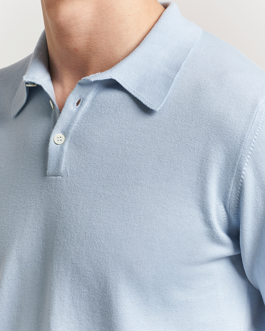 Men | Polo Shirts | Morgano | Supersoft Egyptian Cotton Polo Light Blue