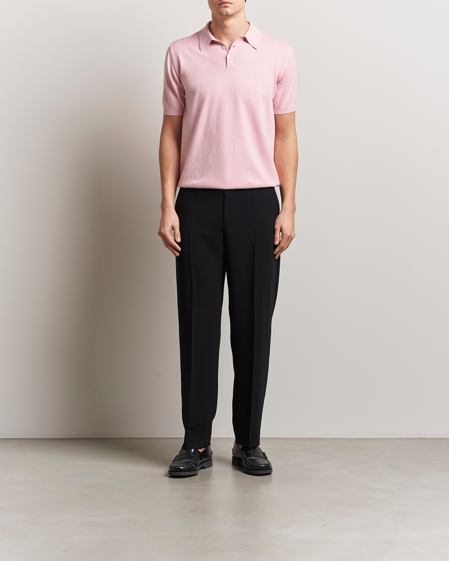 Men | Polo Shirts | Morgano | Supersoft Egyptian Cotton Polo Light Pink