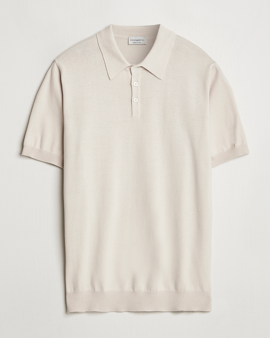 Men | Polo Shirts | Morgano | Supersoft Egyptian Cotton Polo Light Beige
