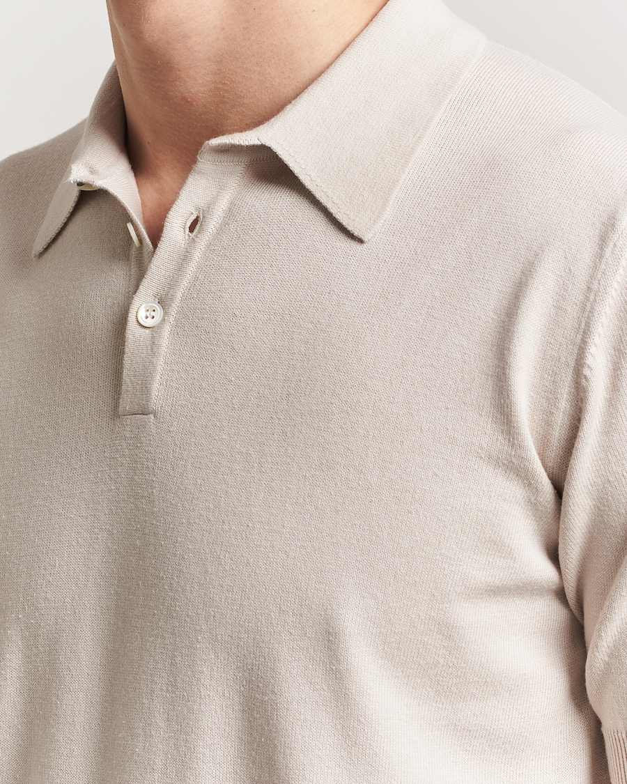 Men | Polo Shirts | Morgano | Supersoft Egyptian Cotton Polo Light Beige