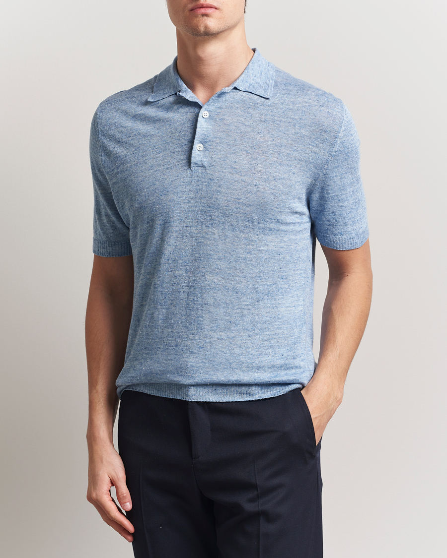 Morgano Linen Polo Blue at CareOfCarl.com