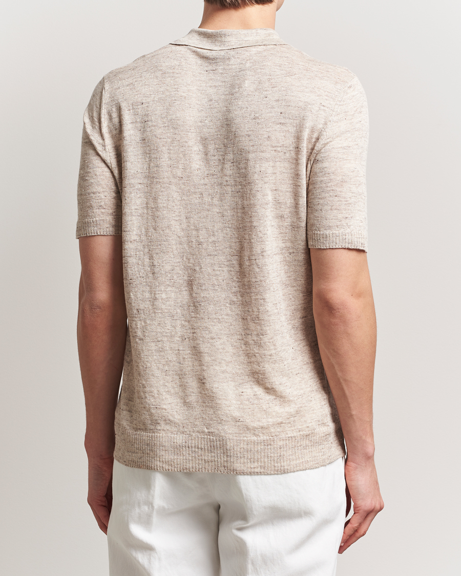 Men | Polo Shirts | Morgano | Linen Polo Beige