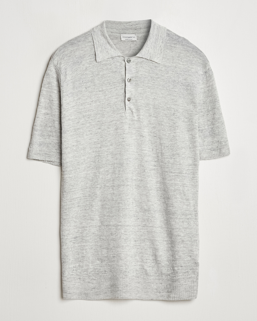 Men | Polo Shirts | Morgano | Linen Polo Grey