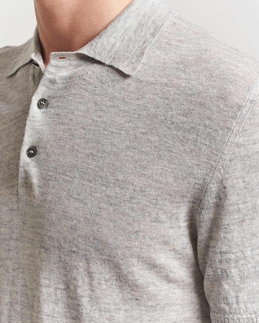 Men | Polo Shirts | Morgano | Linen Polo Grey