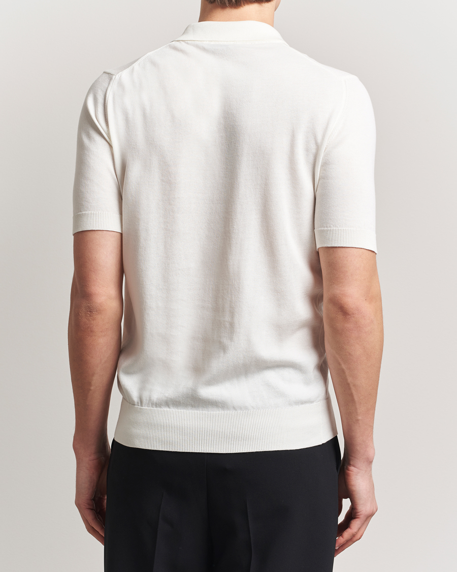 Men | Polo Shirts | Morgano | Knitted Organic Cotton Polo White