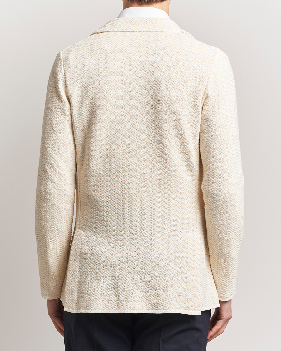 Men | Blazers | Lardini | Knitted Cotton Structured Blazer White/Beige