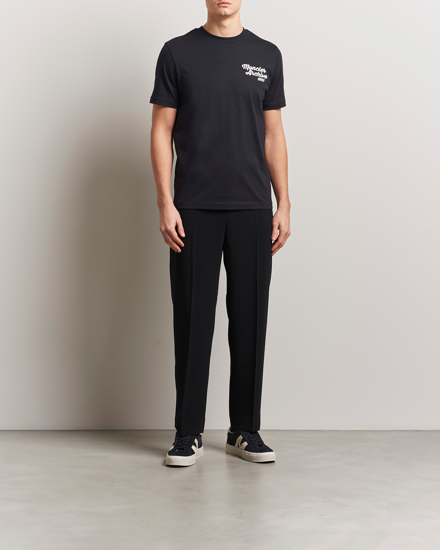 Moncler Embroidered Logo T-Shirt Navy at CareOfCarl.com