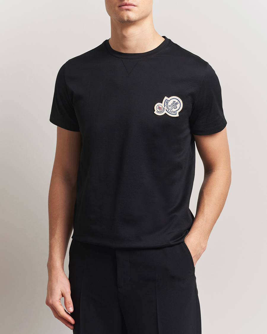 Men | T-Shirts | Moncler | Double Logo T-Shirt Black