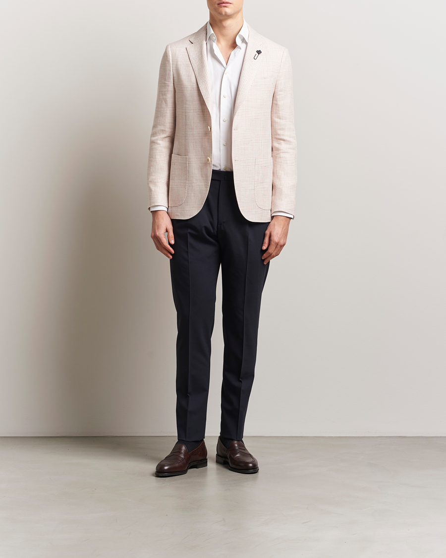 Men | Blazers | Lardini | Linen/Wool Glencheck Blazer Pink
