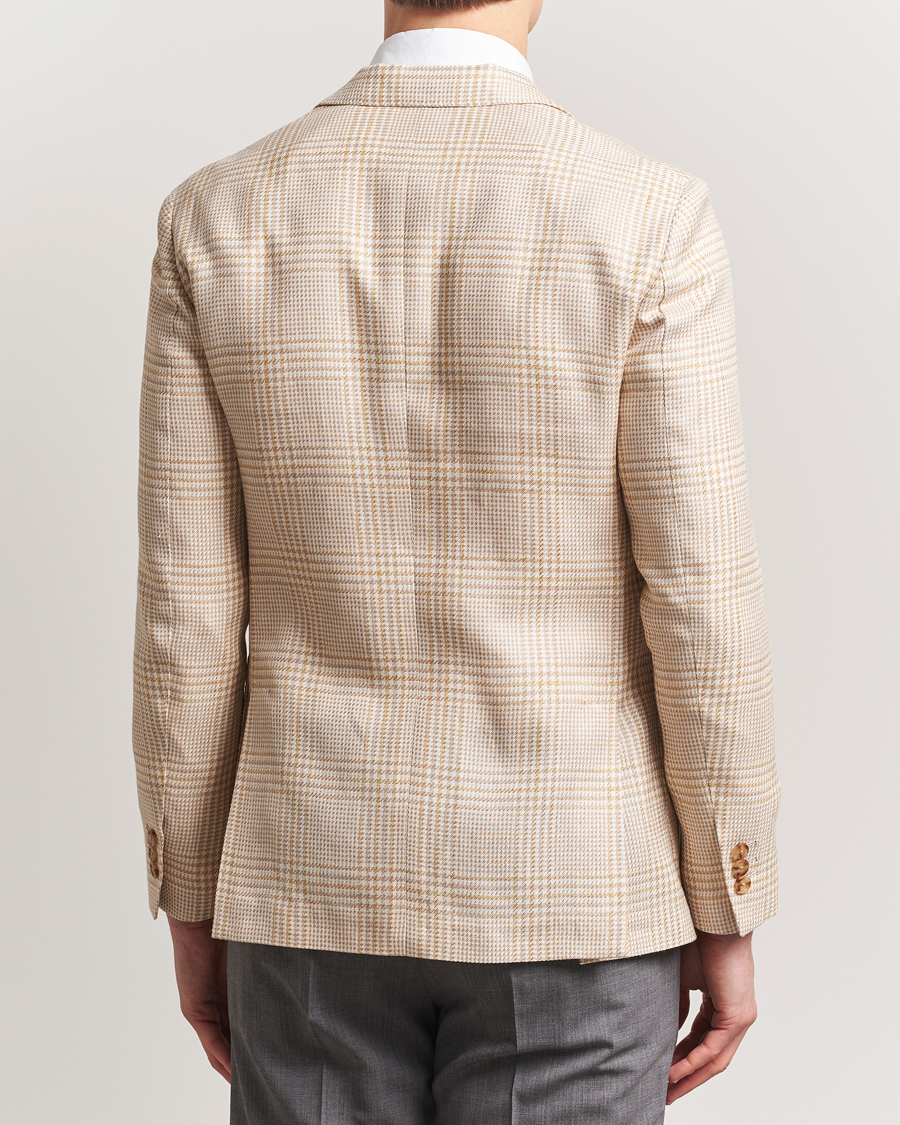Lardini Cotton/Linen Glencheck Blazer Beige at CareOfCarl.com